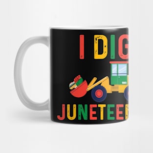 I Dig Juneteenth Fists Tractor Funny Toddler Boys Mug